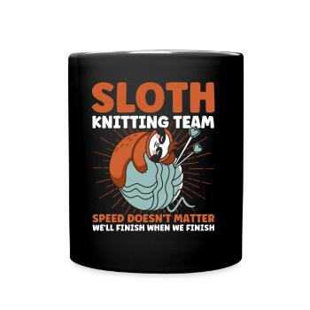 Garn stricken Stricken Stricken Stoff Geschenk - Tasse einfarbig - Schwarz - Vorne