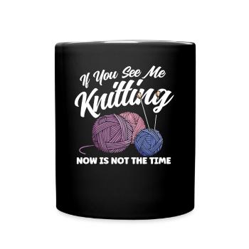 Yarn Knitting Knitting Knitting Lovers Gift - Full Colour Mug - black - Front