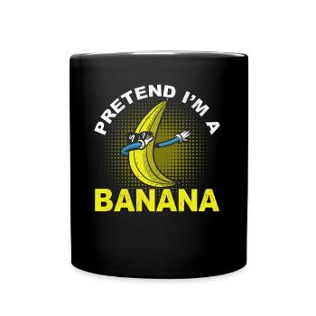 Horror Halloween Ich bin eine Banane Gruselig - Tasse einfarbig - Schwarz - Vorne