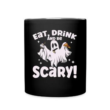 Horror Halloween Essen Trinken Gruseln Gruselig - Tasse einfarbig - Schwarz - Vorne