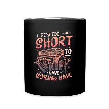 La vie est trop courte pour un ennuyeux - Mug uni - noir - Devant
