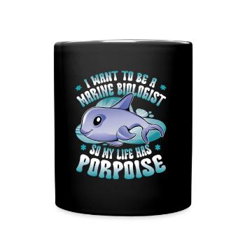 Marine Biologist Life Hat Porpoise - Full Colour Mug - black - Front