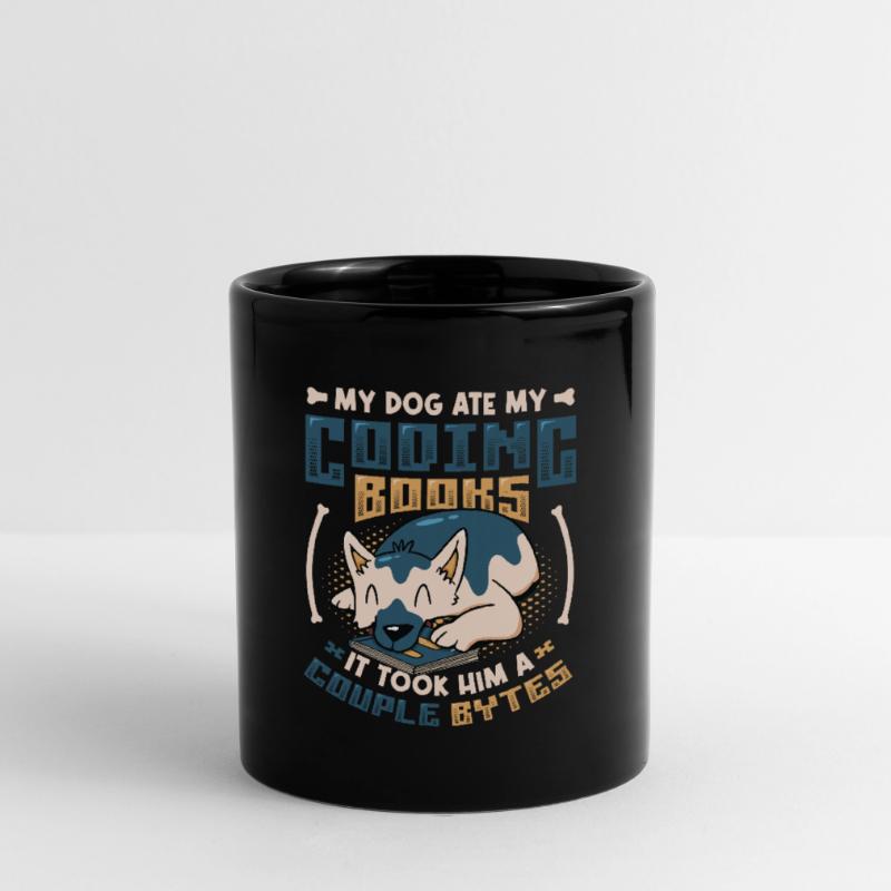 Dog Bytes Code Computer Joke Programming Full Colour Mug