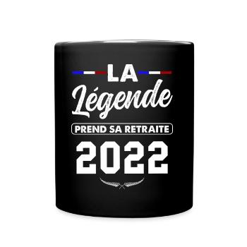 T-shirt legende départ en retraite 2022 - Mug uni - noir - Devant