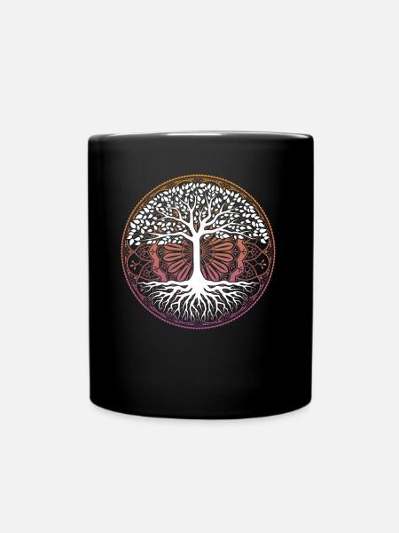 Yoga Mandala Baum Reiki Meister Natur Meditation - Tasse einfarbig - Schwarz