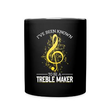 Musician Pun Violin Clef Funny Music Love - Full Colour Mug - black - Front