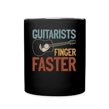 Guitarist Wordplay Humor for Adults - Full Colour Mug - black - Front