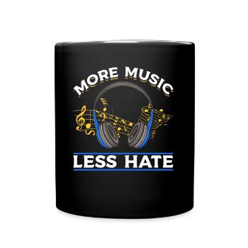 Liebe Kopfhörer Musik Frauen Musiker - Tasse einfarbig - Schwarz - Vorne