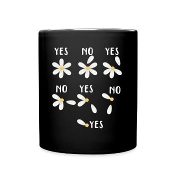 Gänseblümchen Wunschspiel Ja Nein Blume - Tasse einfarbig - Schwarz - Vorne