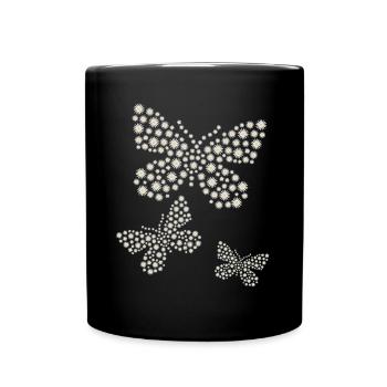 Marguerite Papillon Fleur Mignonne - Mug uni - noir - Devant