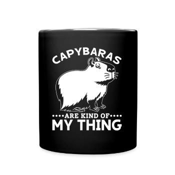 Capybara Lover Frauen Männer Capybaras - Tasse einfarbig - Schwarz - Vorne