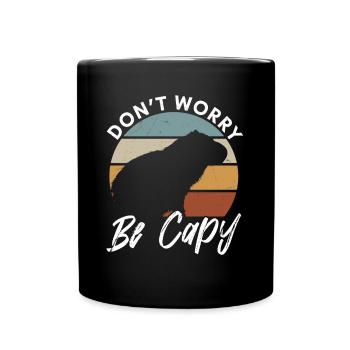 Amoureux des animaux Happy Capybara - Mug uni - noir - Devant