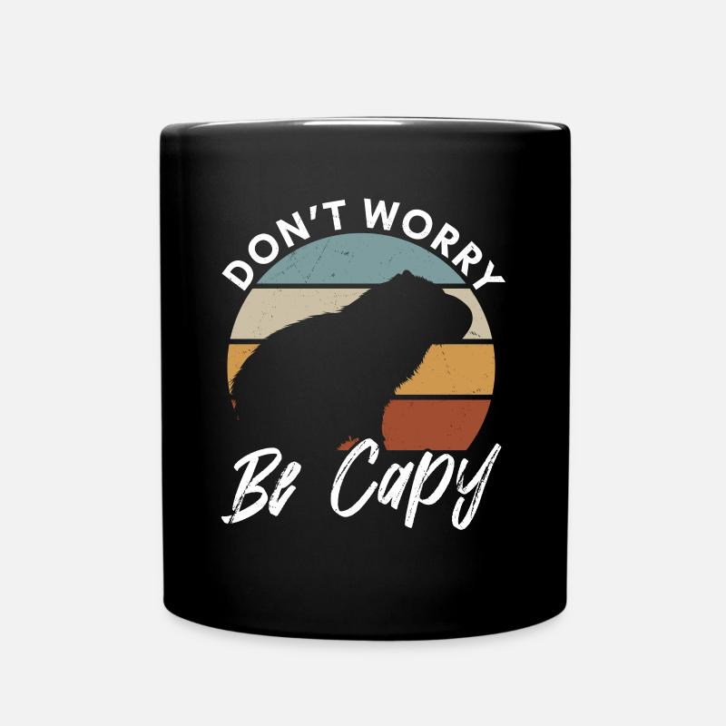 Tierliebhaber Happy Capybara - Tasse einfarbig - Schwarz