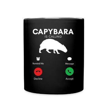 Lustige Capybara Humorvolle Capybaras - Tasse einfarbig - Schwarz - Vorne