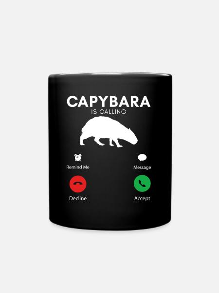 Funny Capybara Humorous Capybaras - Full Colour Mug - black