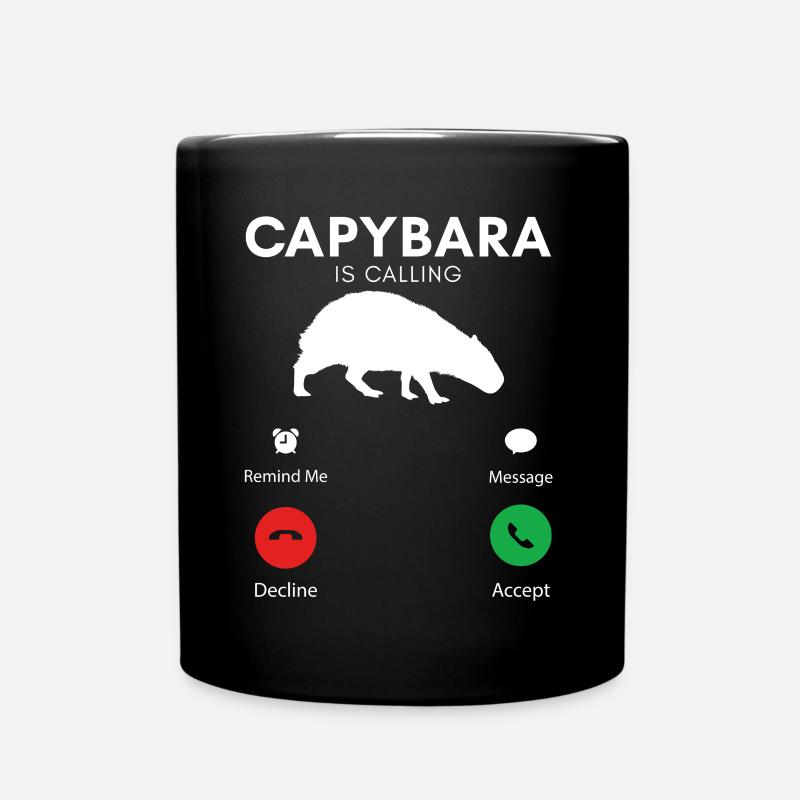 Funny Capybara Humorous Capybaras - Full Colour Mug - black