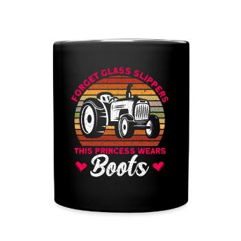 Bauernhof Traktor Landwirt Geschenk - Tasse einfarbig - Schwarz - Vorne