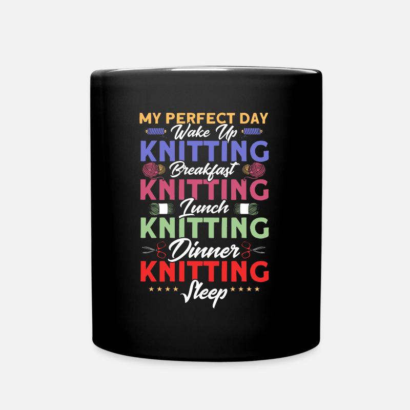 Stricken Stoff Stricken Stricken Geschenk - Tasse einfarbig - Schwarz