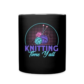 Stricken Garn stricken Stricken Stoff Geschenk - Tasse einfarbig - Schwarz - Vorne