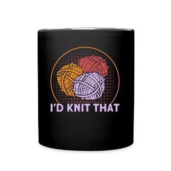 Stricken Stoff Stricken Stricken Geschenk - Tasse einfarbig - Schwarz - Vorne