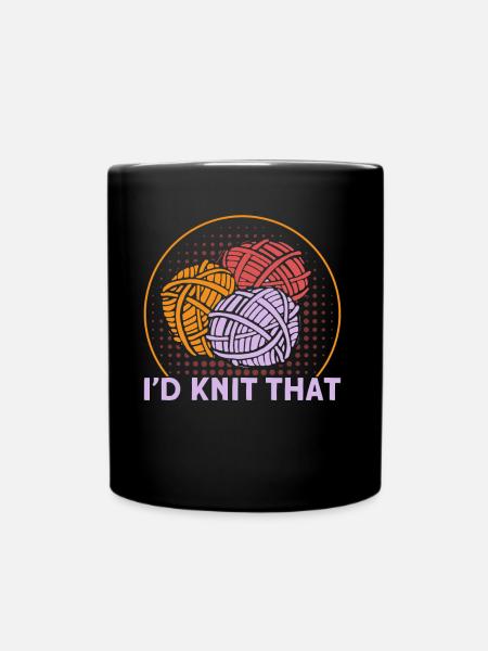 Stricken Stoff Stricken Stricken Geschenk - Tasse einfarbig - Schwarz