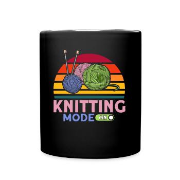 Garn stricken Stricken Stricken Liebhaber Geschenk - Tasse einfarbig - Schwarz - Vorne