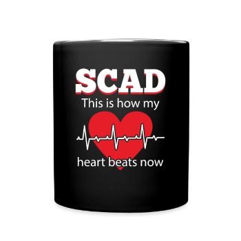 Scad My Heart Beats Now Herzschlag Herzattacke - Tasse einfarbig - Schwarz - Vorne