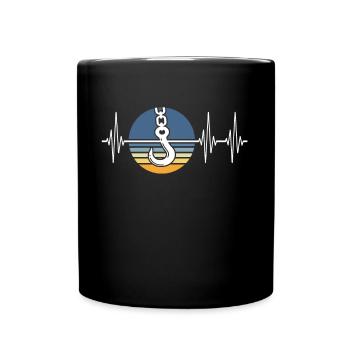 Opérateur de grue ECG Conducteur de grue Heartline - Mug uni - noir - Devant