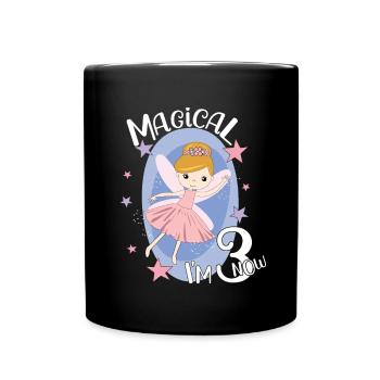 3rd Birthday Girl Fairy 3 Years Old Bday Party - Tasse einfarbig - Schwarz - Vorne
