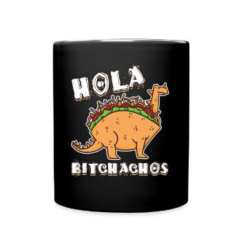 Cute Hello Kawaii Dinosaur Animal Taco - Tasse einfarbig - Schwarz - Vorne