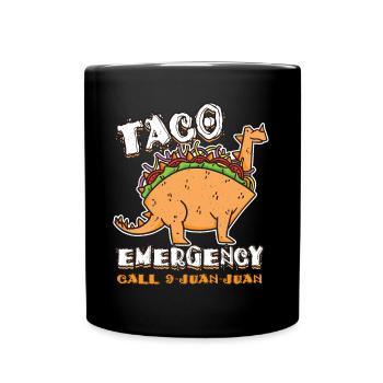 Cute Kawaii Dinosaur Animal Call Taco - Tasse einfarbig - Schwarz - Vorne