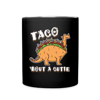 Talk Cute Kawaii Dinosaur Animal Taco - Tasse einfarbig - Schwarz - Vorne