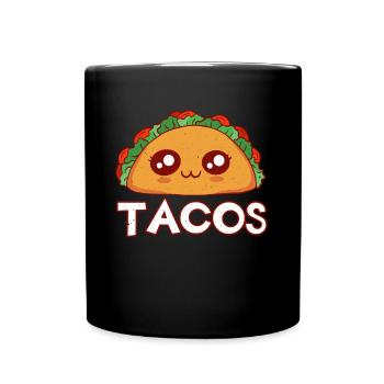 Cute Kawaii Face Anime Taco - Full Colour Mug - black - Front