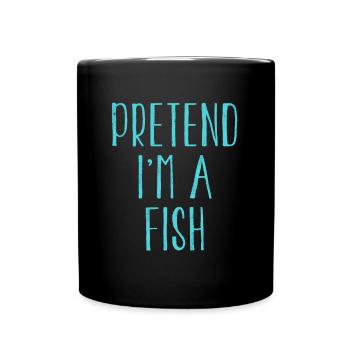 Drôle de faire semblant que je suis un costume de poisson pour Halloween - Mug uni - noir - Devant