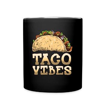 Cuisine Vintage Mexican Food Vibes Mexico Taco - Tasse einfarbig - Schwarz - Vorne