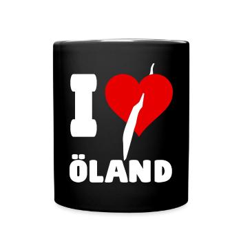 Schweden Urlaub Camping I LOVE ÖLAND - Tasse einfarbig - Schwarz - Vorne