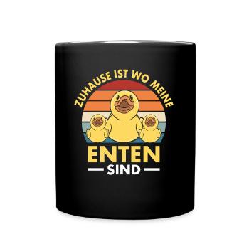 Quietscheente Zuhause Ist Wo Meine Enten Sind - Tasse einfarbig - Schwarz - Vorne