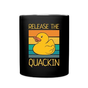 Release The Quackin Rubber Duck Yellow Retro Ducky - Full Colour Mug - black - Front