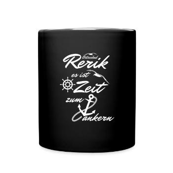 Rerik-es ist Zeit zum ankern - Tasse einfarbig - Schwarz - Vorne