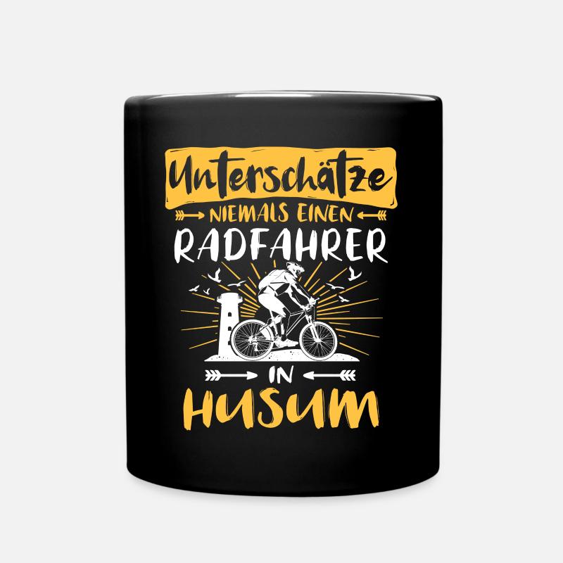 Husum Fahrrad Husumer Radfahrer - Tasse einfarbig - Schwarz