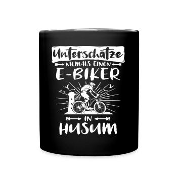 Ebike Husum Ebiking Husumer E-Biker - Tasse einfarbig - Schwarz - Vorne
