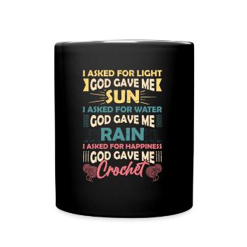Crochet lucky yarns - Full Colour Mug - black - Front
