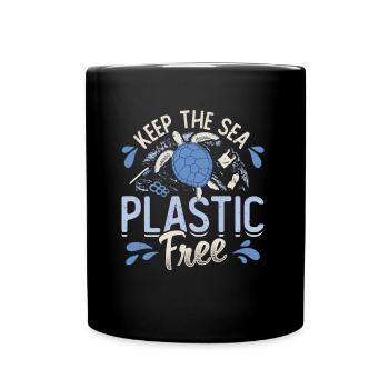 Gardez la mer sans plastique Sauver l’océan - Mug uni - noir - Devant