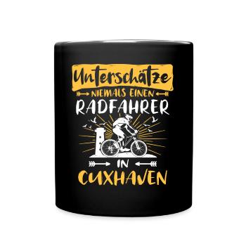 Cuxhaven Fahrrad Cuxhavener Radfahrer - Tasse einfarbig - Schwarz - Vorne