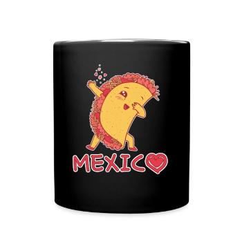 Mignon Kawaii Heart Mexico Dab Dabbing Taco - Mug uni - noir - Devant