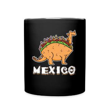 Cute Kawaii Mexico Dinosaur Animal Taco - Tasse einfarbig - Schwarz - Vorne