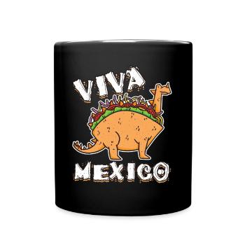 Cute Kawaii Live Mexico Dinosaur Animal Taco - Tasse einfarbig - Schwarz - Vorne