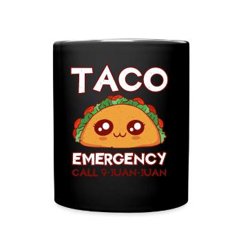 Cute Kawaii Face Anime Vibes Call Taco - Tasse einfarbig - Schwarz - Vorne
