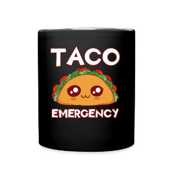 Emergency Cute Kawaii Face Anime Vibes Taco - Tasse einfarbig - Schwarz - Vorne