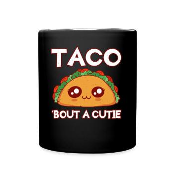 Talk Cute Kawaii Face Anime Vibes Taco - Tasse einfarbig - Schwarz - Vorne